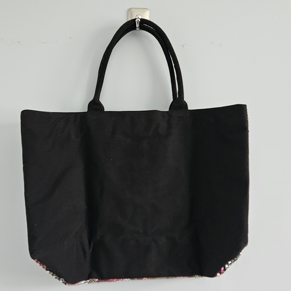 NEW Victoria's Secret Sequin Stripes Canvas Weekender Tote Bag Limited Edition - Picture 4 of 11